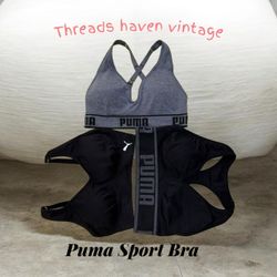 TH#0002 Y2K Vintage Puma Sports Bra – Stylish Retr..