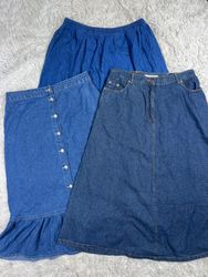 Long denim skirts