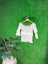 Y2K White Mesh Tops | RV-61