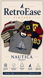 Vintage Nautica Print Sweaters | 90s Retro Knitwea..