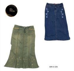 Jupe Longue en Denim – Jupe Maxi Aesthétique Vinta..