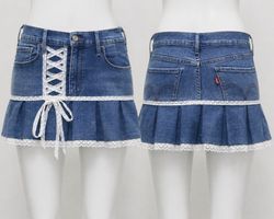 CR1541 Gonna Mini in Denim Riciclato