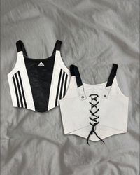 Upcycled Adidas Lace-Up Tops