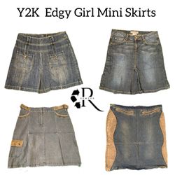 Y2K Denim Mini Skirts Rw-1847