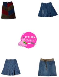 Y2K denim midi skirts