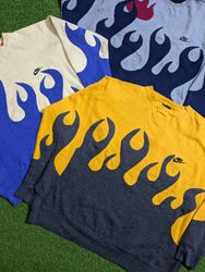 Upcycle fire patchwork sweatshirt