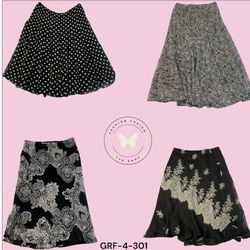 Geometric Printed Poly Skirt – Flowy High-Waist Ma..