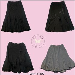 Saia Midi Plissada de Poliéster com Estampa Abstra..