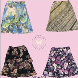 Tropical Print Poly Skirt – Lightweight Summer Max..