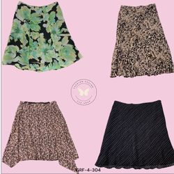 Bold Floral Printed Poly Skirt – Flowy Midi Statem..