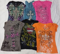 CR7909 Y2K Gothic Baby Tees