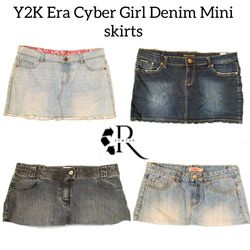 Y2K Era Cyber Girl Denim Mini Skirts RW-1850