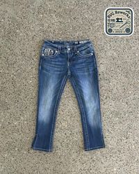 Upcycled Miss Me, Rock Revival Capri Jeans