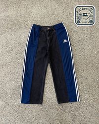 Upcycled Denim Adidas Panel Pants