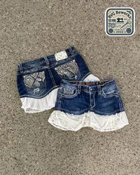Upcycled Miss Me True Religion Rock Revival Ruffle..