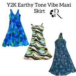 Y2K Oceanic Vibe Printer Maxi Dress RW-1855