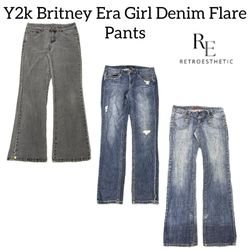 Y2k Britney Era Girl Denim Flare Pants Re-3112