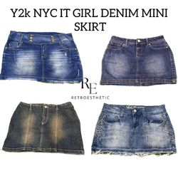 Y2k NYC IT GIRL DENIM MINI SKIRT RE-3113