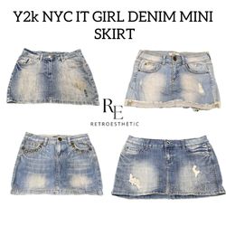 Y2k NYC IT GIRL DENIM MINI SKIRT RE-3114