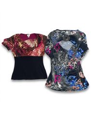 (FV-1307) Y2K Printed Tops Bundle – Vintage Abstra..