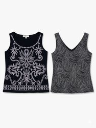 (FV-1308) Y2K Schwarze Glitzeroberteile Bundle – V..