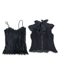 (FV-1310) Y2K Black Vintage Tops Bundle – Goth Aes..