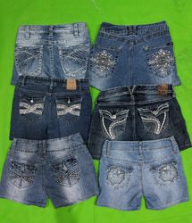 VINTAGE Y2K EMBELLISHED DENIM SHORTS | MCBLING & T..