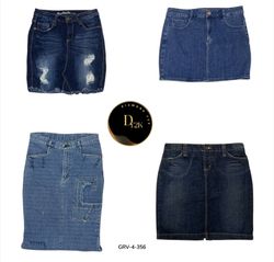Jupe midi en denim – Bleu classique vintage style ..