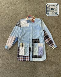 Upcycled Patchwork Shirt Jacket