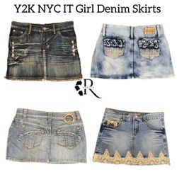 Y2K NYC IT Girl Denim Mini Skirts RW-1859