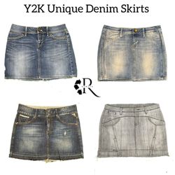 Y2K Era Cyber Girl Denim Mini Skirts RW-1861