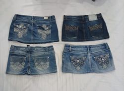CR7951 Upcycled Y2K Mini Denim Skirts
