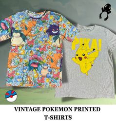 Vintage Pokemon Printed T-Shirts