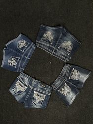 Y2K verziert/bestickte Mini-Shorts - [TS-0561]