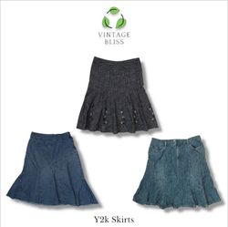 Y2K Denim Flared skirts