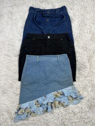 Y2k mid denim skirts