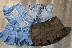 5385 - Upcycled Mini Denim Skirts
