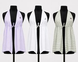 CR1549 Upcycled Halter Flow Top