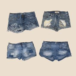 Y2K Low Rise Micro Mini Denim Shorts