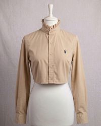 🔥 UPCYCLED Ralph Lauren Ruffle-Collar Crops