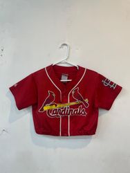 Upcycled Baseball Jersey Cropped Tops