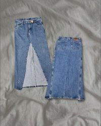 Upcycled Denim Maxi Skirt
