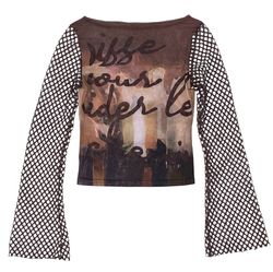 Y2k long sleeve blouse