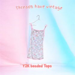 TH#094 Y2K Beaded Crop Top – Vintage Glam Party We..