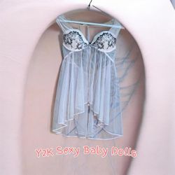 TH#097 Y2K Sexy Mesh Babydoll – Sheer Vintage Ling..