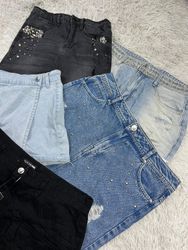 Mini denim skirts