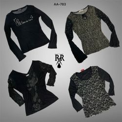 Y2K Black Gothic Full Sleeve Tops (AA-783)