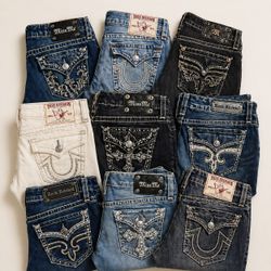 Miss Me, True Religion & Rock Revival bootcut jean..
