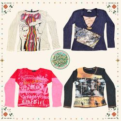 Y2K Retro Graphic Long Sleeves – Indie & Grunge St..