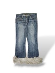 UPCYCLED Y2K DENIM JEANS WITH FUR